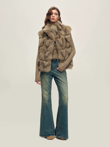 Firelady Fur Women's 3-in-1 Parka Jacket - Fox Fur Liner in Dark Stone Gray - view 3