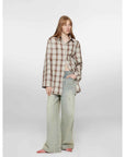 "90 Street" Retro Washed Distressed Straight Leg Wide Leg Low Crotch Jeans Women's Loose Pants - variant_title
