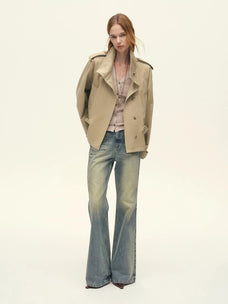 Firelady Fur Women's 90% Goose Down Parka – Detachable Spanish Merino Fur Collar & Cinched-Waist Trench Silhouette