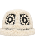 Ethnic festive rabbit fur knitted plush hat