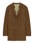 Vintage suede goatskin leather mid-length suit jacket "Bavaria"
