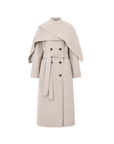 "Assassin's Creed" removable scarf collar, woolen coat for women, autumn and winter coat