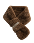 Autumn and winter warm double-sided woven rhinestone mink fur versatile temperament scarf