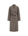 "Desert Mirage"Double-Breasted Coat with Shoulder Seam and Slight Cocoon Shape
