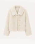 "Dream Walk" long lapel Toscana wool sheepskin short fur coat for women