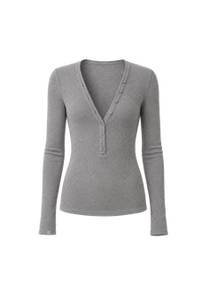 FireladyFur Brand Slim Fit Tencel Wool Women's Slim Fit Henley T-Shirts Short/Long Sleeve V-Neck Button Knitted Bottoming Basic Tops"Pure Fashion"