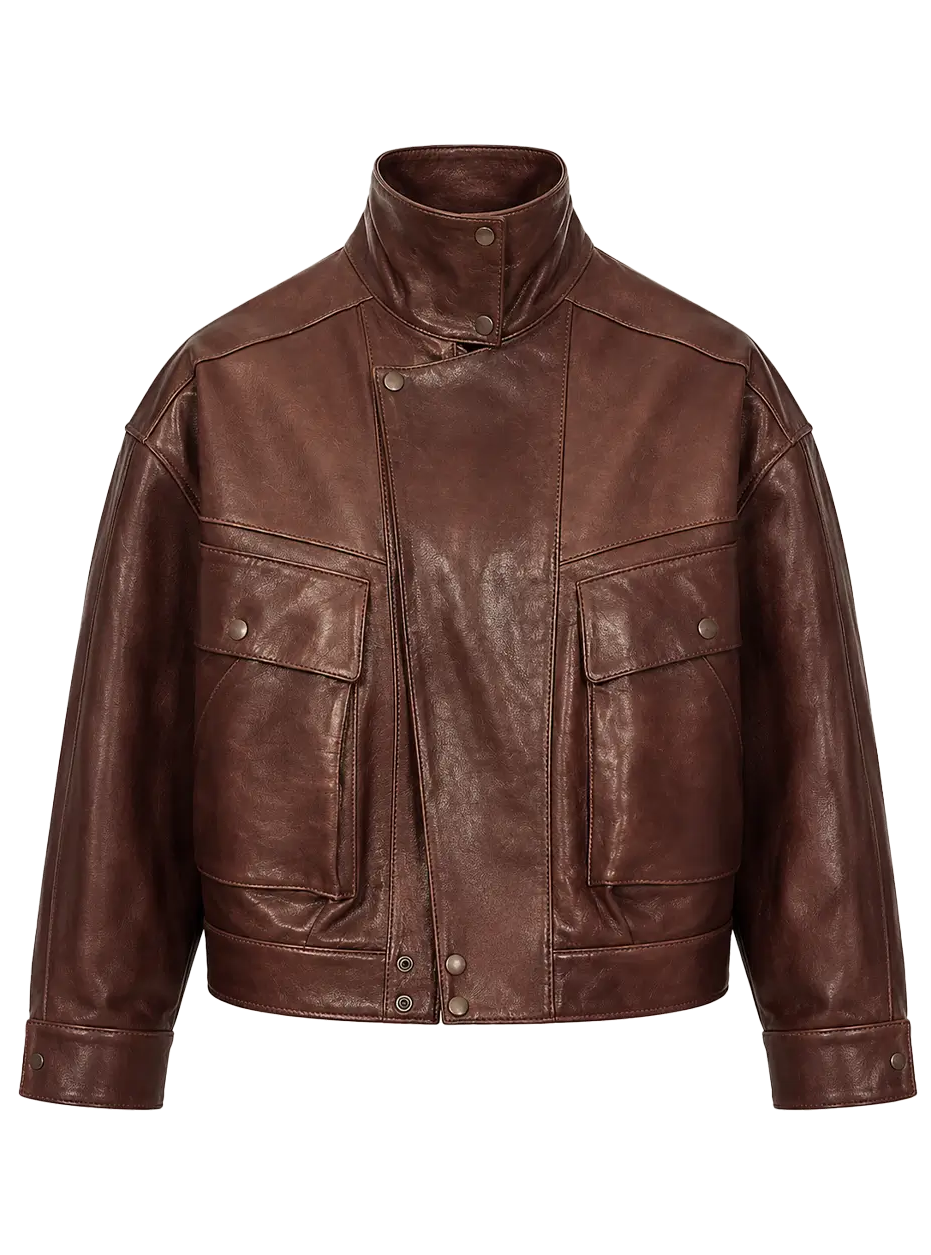 Firelady Fur New York Twilight vintage vegetable-tanned lambskin leather jacket product cutout