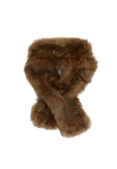 Women's vintage woven mink fur scarf in Brown – cutout product view | Firelady Fur
