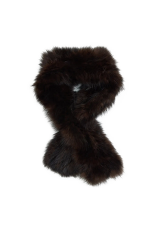 Women's vintage woven mink fur scarf in Purple-Gray – cutout product view | Firelady Fur