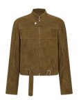 Firelady Fur Suede Leather Biker Jacket for Women – "Caramel Mountain"