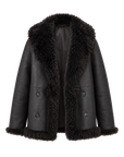 Firelady Fur Toscana Shearling Coat | Asymmetric Oversized Fur Leather Jacket "Oppenheimer"