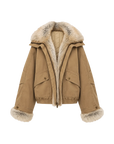 Firelady Fur Women‘s Cropped Fur Parka with Raccoon Fur Trim & 90% Goose Down | Multi-Pocket Utility Style “Nordic Woods”
