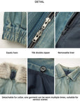 Firelady Fur Women's Denim Parka with SAGAFURS Fox Fur Collar "Warm Mist Glass"
