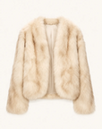 Firelady Fur Women‘s Fox Fur Coat with Hand-Sprayed Ombré Finish | Saga Furs, V-Neck Design"Gone with the Wind"
