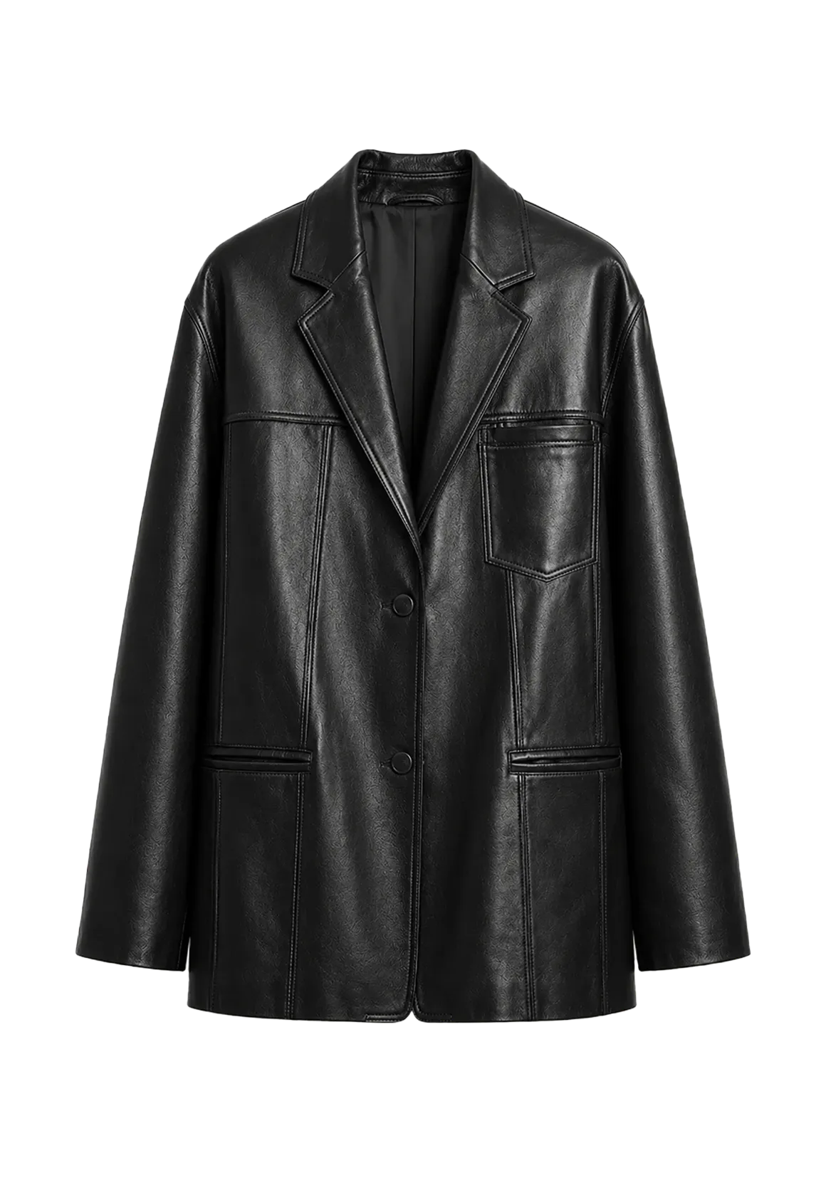Firelady Fur Oversized Leather Blazer alternate product cutout