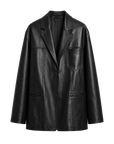 Firelady Fur Women‘s Genuine Lambskin Leather Jacket - Imported Vegetable-Tanned Suede, “Oversized Leather Blazer”
