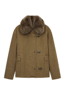 Firelady Fur Hearthside Simmer black goose down parka with detachable raccoon fur hood