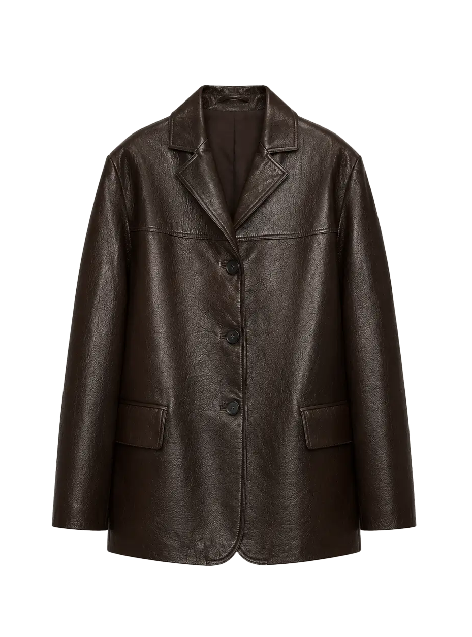 Firelady Fur lightweight spray-finish sheepskin blazer product cutout