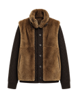 Firelady Fur Women's Rex Rabbit Fur Jacket with Removable Cable-Knit Sleeves "Fawn Reverie"