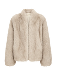Firelady Fur Women‘s Short Fox Fur Coat | SagaFurs Crown-Grade Ombré Dyed Collar“Chic Sister”