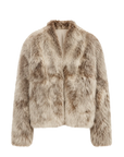 Firelady Fur Women‘s Short Fox Fur Coat | SagaFurs Crown-Grade Ombré Dyed Collar“Chic Sister”