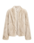 Firelady Fur Women‘s Short Fox Fur Coat | SagaFurs Crown-Grade Ombré Dyed Collar“Chic Sister”