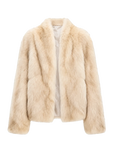 Firelady Fur Women‘s Short Fox Fur Coat | SagaFurs Crown-Grade Ombré Dyed Collar“Chic Sister”