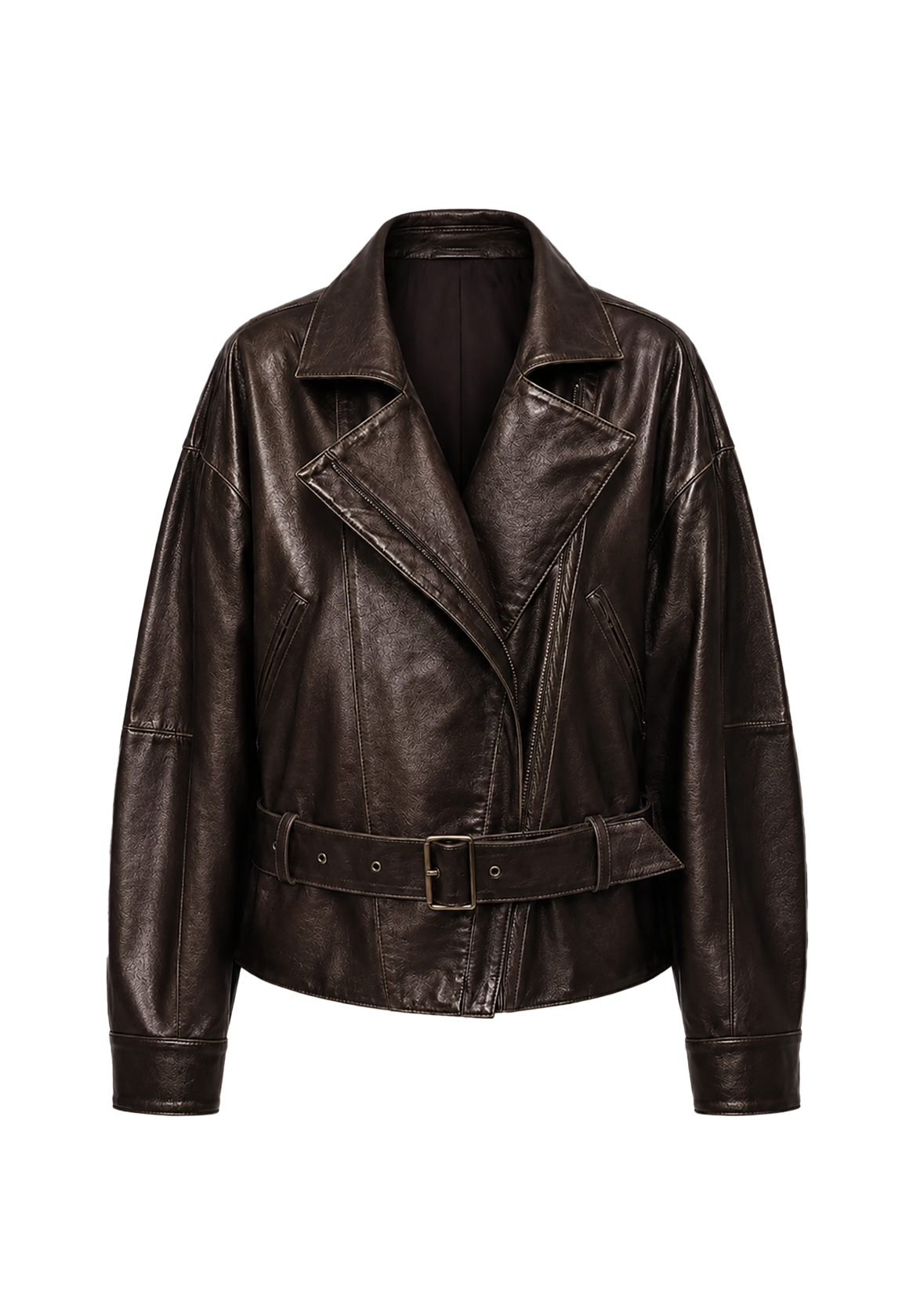 Firelady Fur Modern Queen belted lapel leather jacket product cutout