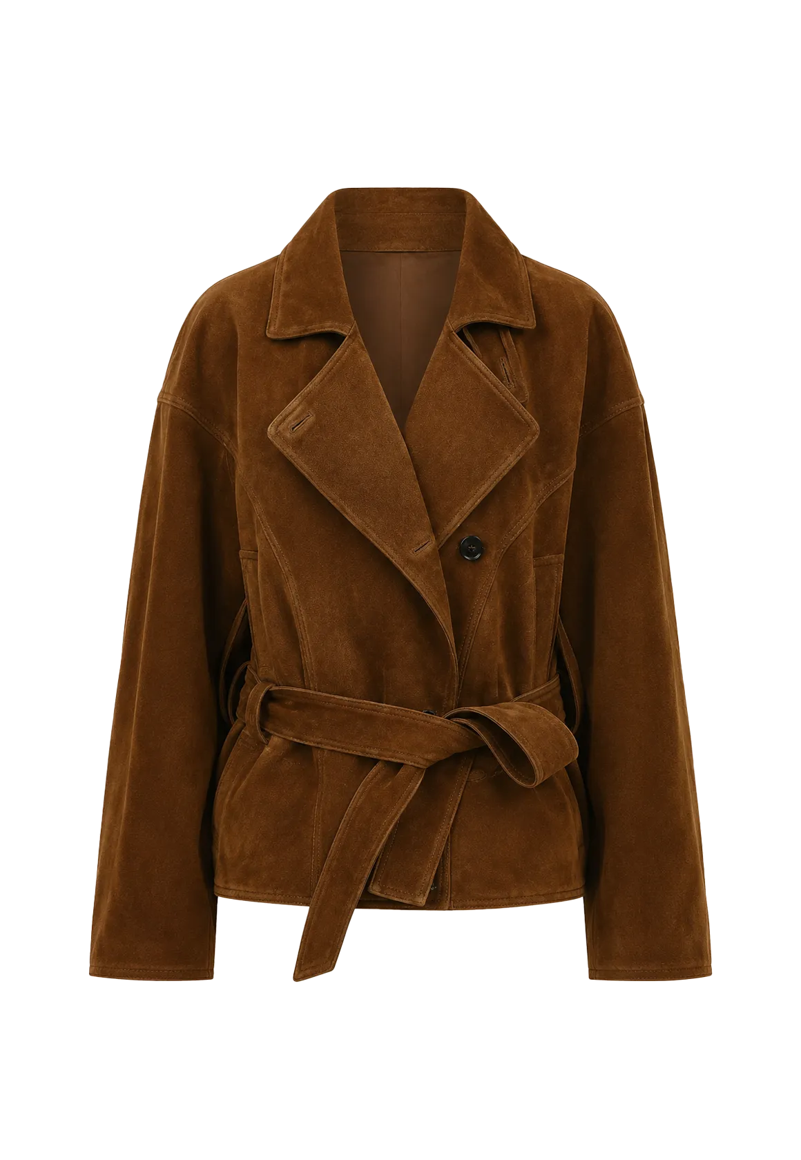 Firelady Fur Peninsula Black Tea waxed sheepskin leather coat alternate product cutout