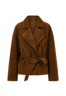 Firelady Fur Peninsula Black Tea waxed sheepskin leather coat alternate product cutout