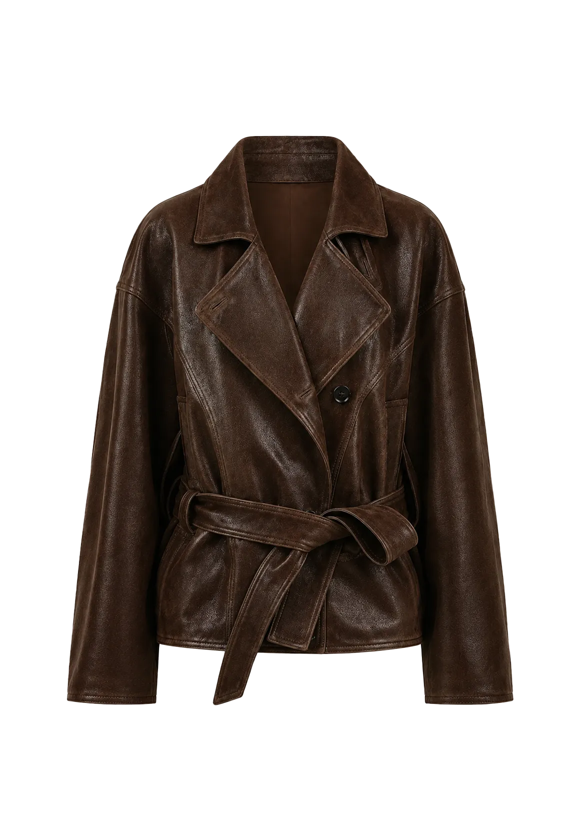 Firelady Fur Peninsula Black Tea waxed sheepskin biker coat product cutout