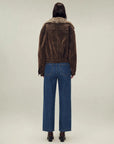Firelady Fur Women's genuine Fur Denim Parka | Detachable Fur Collar & 90% White Goose Down Fill“Wander Free”