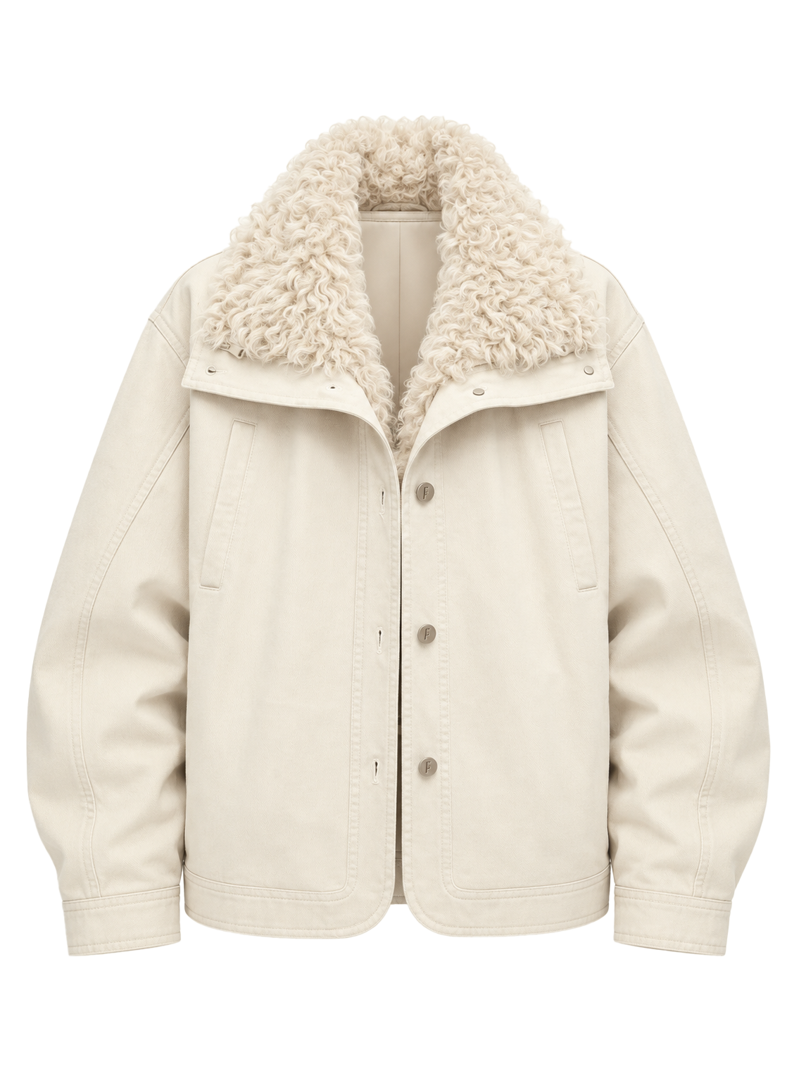 Firelady Fur Women's 90% Goose Down Parka – Enzyme-Washed Shell & Detachable Curly Hu Sheep Fur Collar