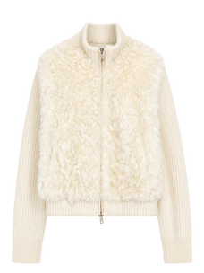 Firelady Fur Women's Italian Tuscan Shearling Coat – Detachable Knit Sleeves & Convertible Collar