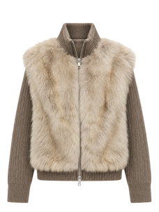 Firelady Fur Women's Italian Tuscan Shearling Coat – Detachable Knit Sleeves & Convertible Collar