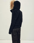 Firelady Women’s Corduroy Down Parka with Detachable Goose Down Hood – Vintage Washed Short Jacket“Boho-Chic”