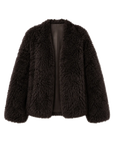Fireladyfur Women's Black Sheepskin Jacket with Tuscan Fur"My Little Curly"