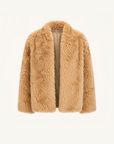 Fireladyfur Women's Casual Tuscan Sheepskin Jacket with Stand-up Collar“Sea of Love Accompaniment”