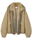 Fireladyfur Women's Fashion Goose Down Parka with Fox Fur Collar“City Cruise”