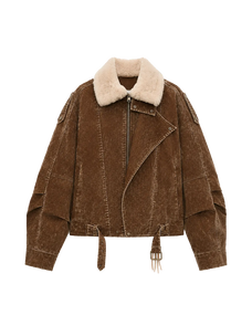 Fireladyfur Women’s Flocked Denim Goose Down Parka with Detachable Fox Fur Collar“City Travel”