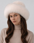 Fireladyfur Women's Mink & Fox Fur Winter Bucket Hat