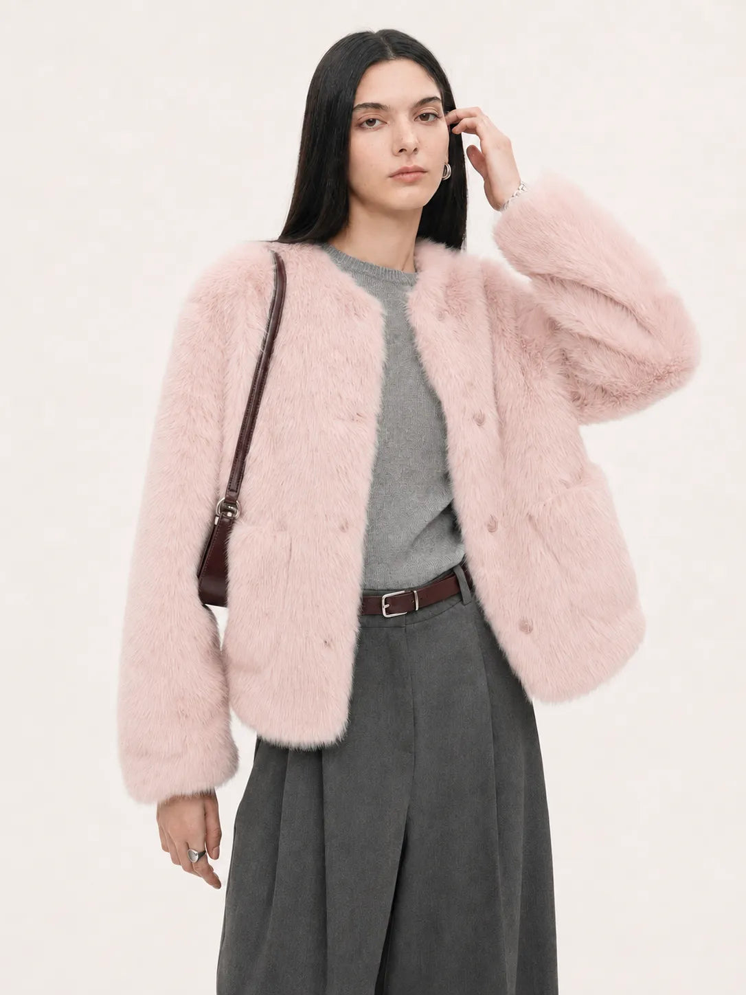 Fireladyfur Women's Pink Tuscan Sheepskin Coat“Babylon Phantom Nights”