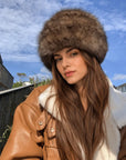 Fireladyfur Women's Reversible Genuine Mink Fur Knit Winter Hat