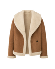 Fireladyfur Women's Short Reversible Vegan Shearling Jacket "Bella Poetry"