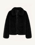 Fireladyfur Women's Soft & Warm Short Wool Sheepskin Coat“Blackmoon Berlin”