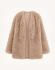 Fireladyfur Women's Tuscan Sheepskin Winter Coat“Peach Oolong”
