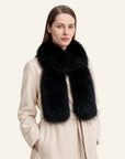 Fox Fur Scarf Extra Long Braided Fur Collar Autumn and Winter Warmth Extra Long Real Fur Scarf Women