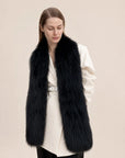 Fox Fur Scarf Extra Long Braided Fur Collar Autumn and Winter Warmth Extra Long Real Fur Scarf Women