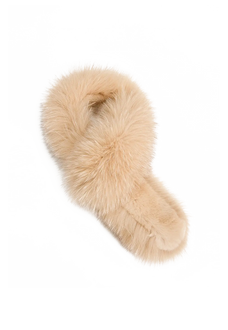 Women's double-sided fox fur scarf in Milk Tea – cutout product view | Firelady Fur