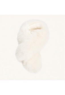 Women's double-sided fox fur scarf in Milky White – cutout product view | Firelady Fur